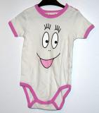 Vit/rosa kort&auml;rmad body