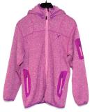Lilamelerad fleecekofta med avtagbar luva