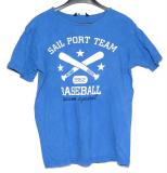 Bl&aring; t-shirt med baseboll-tryck
