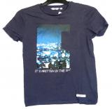 Marinbl&aring; t-shirt med tryck