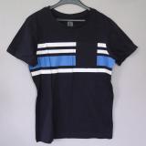 Marinbl&aring; t-shirt med tryck