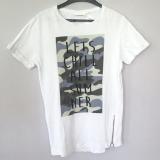 T-shirt med tryck och blixtl&aring;s
