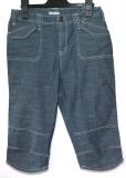 Jeans-bl&aring; capribyxor
