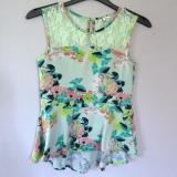 Ljusgr&ouml;nt peplum-linne